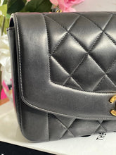 Load image into Gallery viewer, Chanel series 3 Black Lambskin 24K GHW Small Diana Flap Bag
