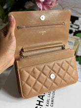 Load image into Gallery viewer, Chanel 23P Collection Caramel Dark Beige Caviar LGHW Classic Quilted Wallet on chain (WOC)