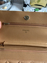 Load image into Gallery viewer, Chanel 23P Collection Caramel Dark Beige Caviar LGHW Classic Quilted Wallet on chain (WOC)