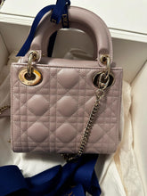 Load image into Gallery viewer, Dior Lady Dior Mini Lotus Pearlescent Lambskin GHW with detachable strap