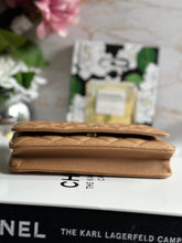 Load image into Gallery viewer, Chanel 23P Collection Caramel Dark Beige Caviar LGHW Classic Quilted Wallet on chain (WOC)