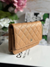 Load image into Gallery viewer, Chanel 23P Collection Caramel Dark Beige Caviar LGHW Classic Quilted Wallet on chain (WOC)