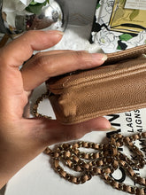 Load image into Gallery viewer, Chanel 23P Collection Caramel Dark Beige Caviar LGHW Classic Quilted Wallet on chain (WOC)