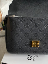 Load image into Gallery viewer, Louis Vuitton Pochette Metis Black Emprinte Leather Monogram Flap Bag