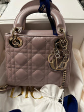 Load image into Gallery viewer, Dior Lady Dior Mini Lotus Pearlescent Lambskin GHW with detachable strap