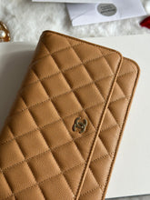 Load image into Gallery viewer, Chanel 23P Collection Caramel Dark Beige Caviar LGHW Classic Quilted Wallet on chain (WOC)
