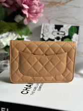 Load image into Gallery viewer, Chanel 23P Collection Caramel Dark Beige Caviar LGHW Classic Quilted Wallet on chain (WOC)