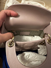 Load image into Gallery viewer, Dior Lady Dior Mini Lotus Pearlescent Lambskin GHW with detachable strap