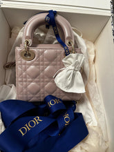 Load image into Gallery viewer, Dior Lady Dior Mini Lotus Pearlescent Lambskin GHW with detachable strap