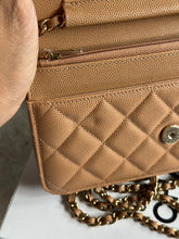 Load image into Gallery viewer, Chanel 23P Collection Caramel Dark Beige Caviar LGHW Classic Quilted Wallet on chain (WOC)