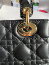 Load image into Gallery viewer, Dior Lady Dior Black Lambskin GHW Size Small with Black Leather Detachable Strap