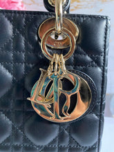 Load image into Gallery viewer, Dior Lady Dior Black Lambskin GHW Size Small with Black Leather Detachable Strap