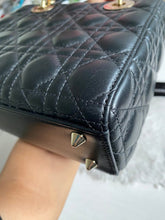 Load image into Gallery viewer, Dior Lady Dior Black Lambskin GHW Size Small with Black Leather Detachable Strap