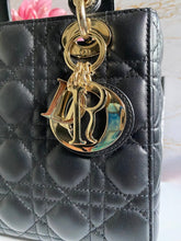 Load image into Gallery viewer, Dior Lady Dior Black Lambskin GHW Size Small with Black Leather Detachable Strap