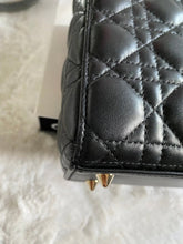 Load image into Gallery viewer, Dior Lady Dior Black Lambskin GHW Size Small with Black Leather Detachable Strap