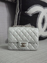 Load image into Gallery viewer, Chanel Series 31 21P 2021 Pre Spring/Summer Collection Iridescent Silver lambskin SHW Square Mini Flap Bag