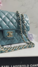 Load and play video in Gallery viewer, Chanel series 30 21C Collection Dark Teal/Turquoise Caviar LGHW Small Timeless Classic Double Flap Bag