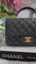 Load and play video in Gallery viewer, Chanel 21S 2021 Summer Spring Collection Black Caviar GHW Mini Rectangular Top Handle Flap Bag

