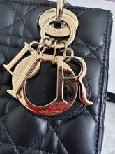 Load image into Gallery viewer, Dior Lady Dior Black Lambskin GHW Size Small with Black Leather Detachable Strap