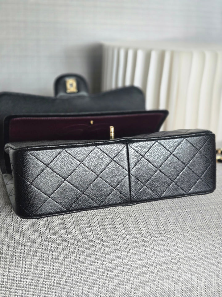 Chanel series 24 Black Caviar GHW Jumbo Timeless Double Flap Bag