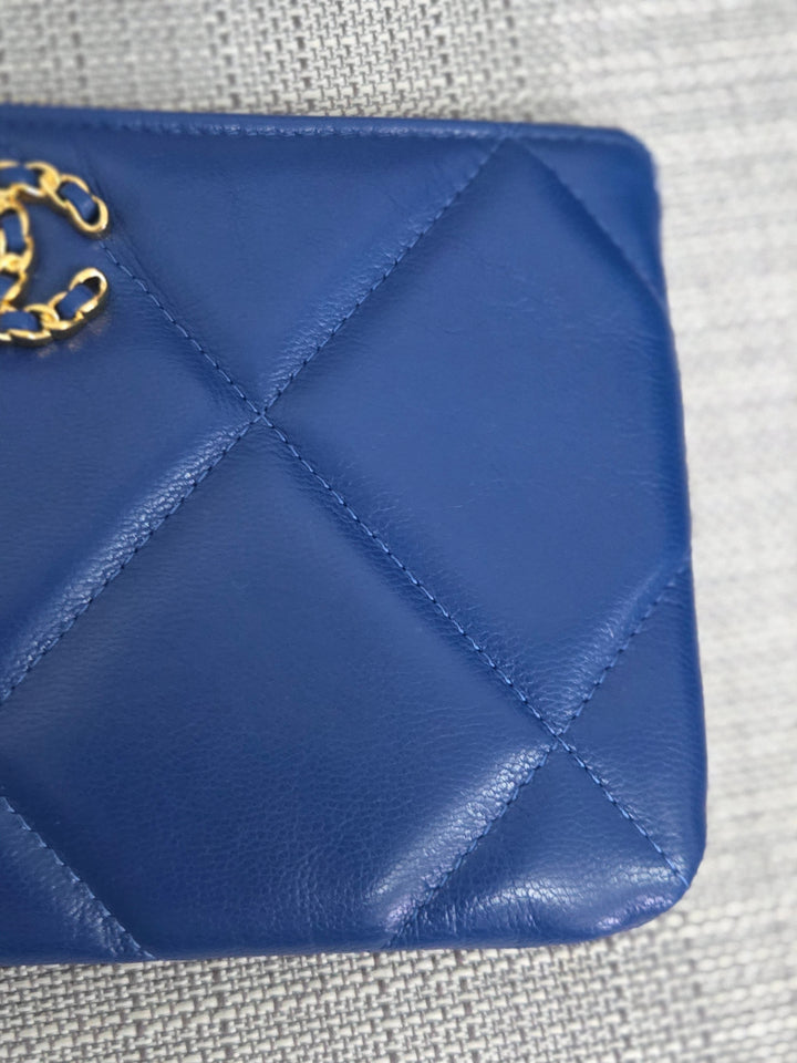 Chanel series 29 2019 Blue Goatskin GHW Small O Case/Pouch