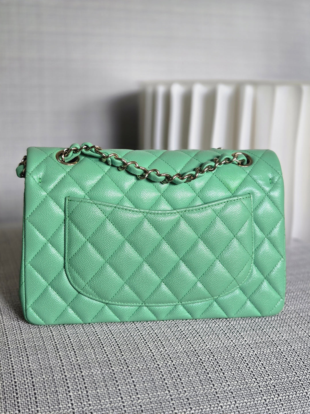 Chanel series 30 21P 2021 Collection Avocado Green Caviar Champagne Gold hardware Small Timeless Classic Double Flap Bag