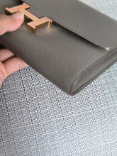 Load image into Gallery viewer, Hermes Constance to Go Long Wallet in Gris Etain Epsom Leather GHW Stamp Z 2021
