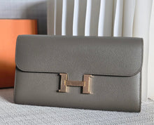 Load image into Gallery viewer, Hermes Constance to Go Long Wallet in Gris Etain Epsom Leather GHW Stamp Z 2021