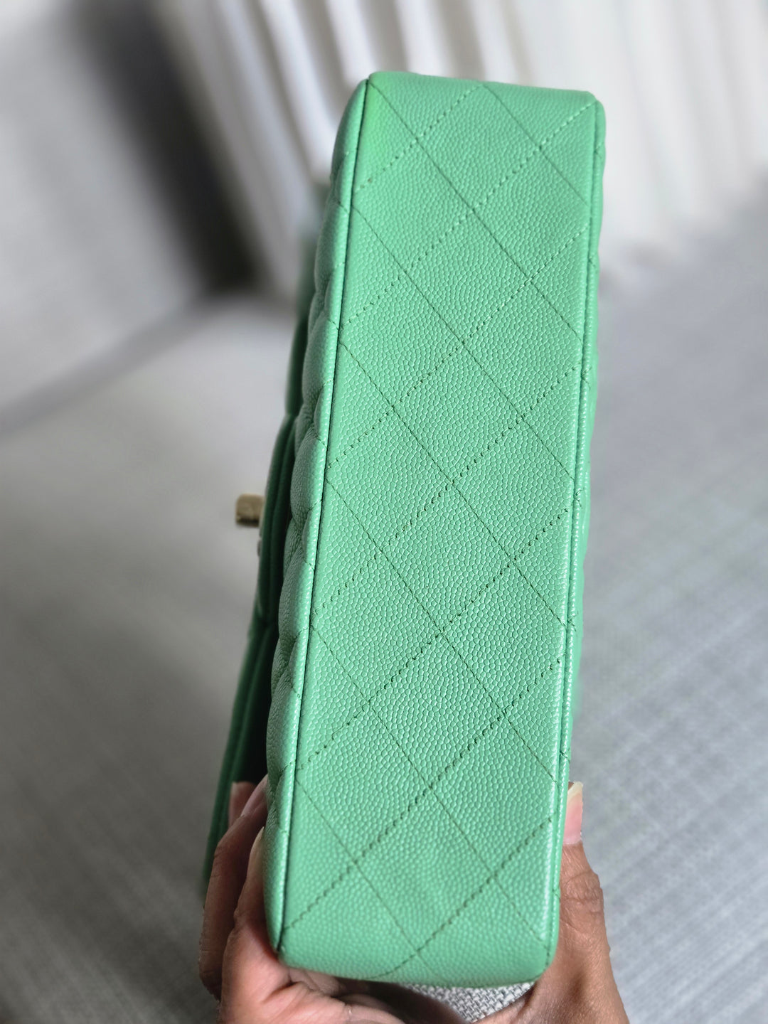 Chanel series 30 21P 2021 Collection Avocado Green Caviar Champagne Gold hardware Small Timeless Classic Double Flap Bag