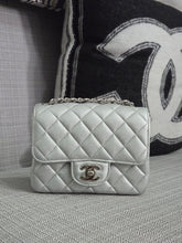 Load image into Gallery viewer, Chanel Series 31 21P 2021 Pre Spring/Summer Collection Iridescent Silver lambskin SHW Square Mini Flap Bag