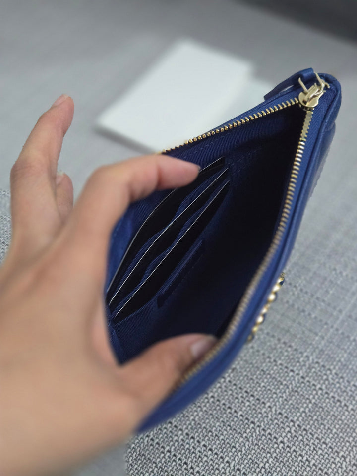Chanel series 29 2019 Blue Goatskin GHW Small O Case/Pouch