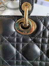 Load image into Gallery viewer, Dior Lady Dior Black Lambskin GHW Size Small with Black Leather Detachable Strap