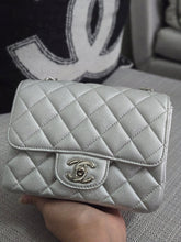 Load image into Gallery viewer, Chanel Series 31 21P 2021 Pre Spring/Summer Collection Iridescent Silver lambskin SHW Square Mini Flap Bag