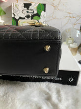 Load image into Gallery viewer, Dior Lady Dior Black Lambskin GHW Size Small with Black Leather Detachable Strap