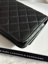 Load image into Gallery viewer, Chanel 22B Collection Black Caviar LGHW Classic Wallet on chain (WOC)