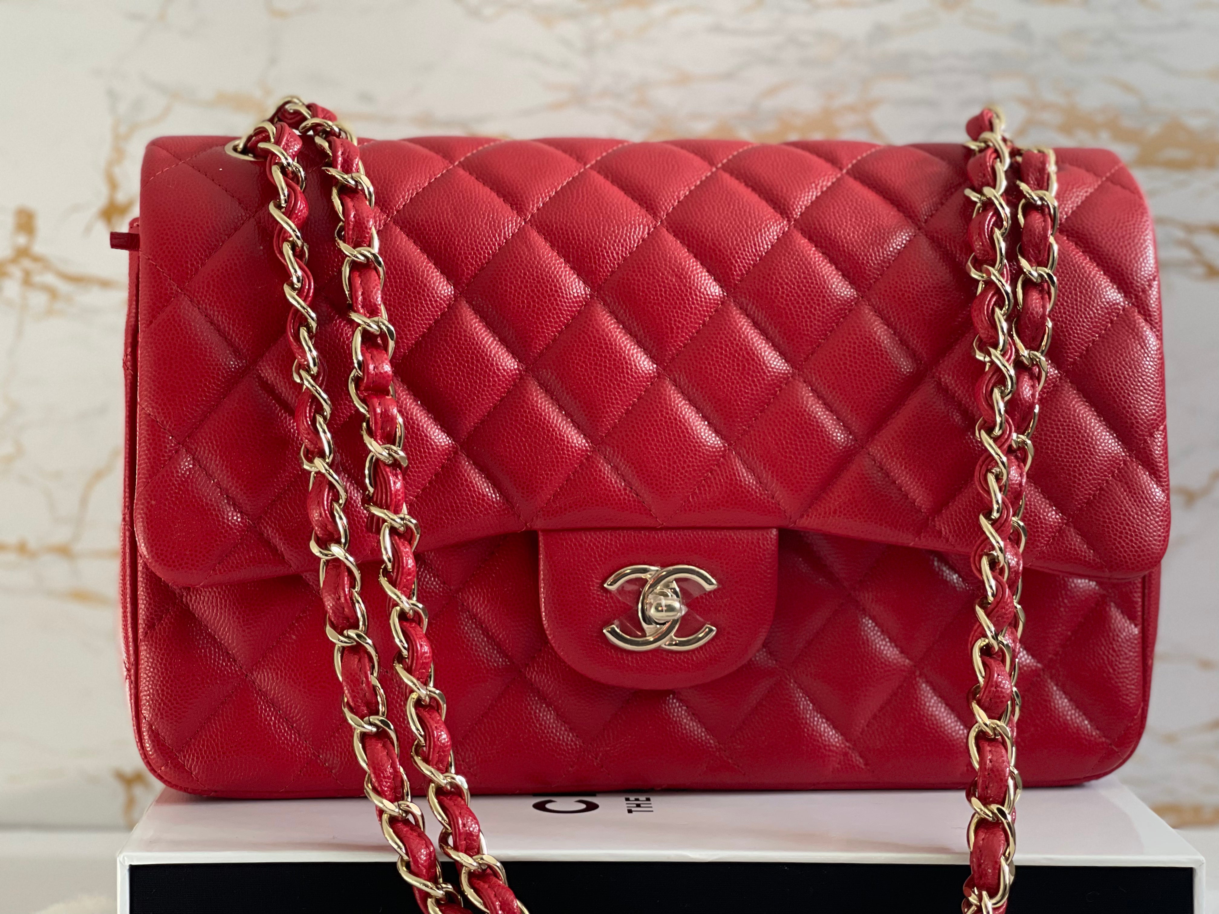 Chanel red sales caviar bag