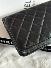 Load image into Gallery viewer, Chanel 22B Collection Black Caviar LGHW Classic Wallet on chain (WOC)