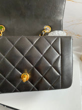 Load image into Gallery viewer, Chanel series 3 Black Lambskin 24K GHW Small Diana Flap Bag