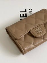 Load image into Gallery viewer, Chanel 22A Dark Beige Caviar LGHW flap card holder
