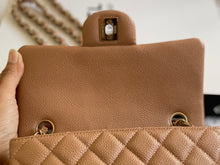 Load image into Gallery viewer, Chanel series 25 18S Collection Pearly Dark Beige Caviar Champagne Gold Hardware Mini Rectangular Flap Bag