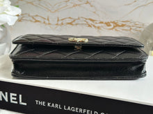 Load image into Gallery viewer, Chanel 22B Collection Black Caviar LGHW Classic Wallet on chain (WOC)