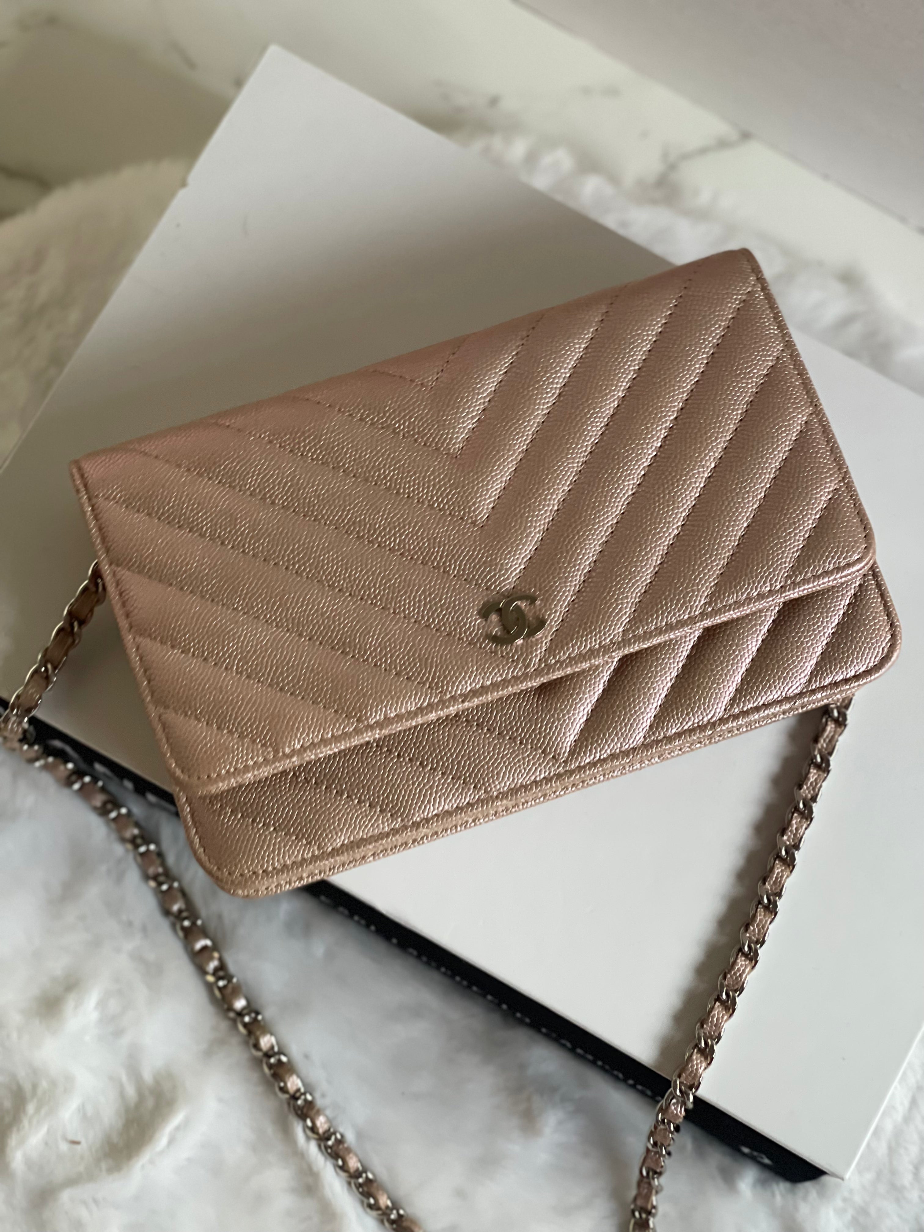 Chanel rose gold wallet on chain Clearance