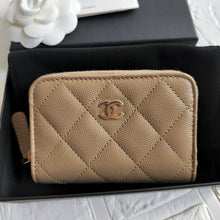 Load image into Gallery viewer, Chanel 22A Dark Beige Caviar LGHW Zipped Coin Purse

