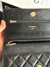 Load image into Gallery viewer, Chanel 22B Collection Black Caviar LGHW Classic Wallet on chain (WOC)