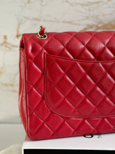 Load image into Gallery viewer, Chanel 19B Red Caviar LGHW Jumbo Timeless Classic Double Flap Bag