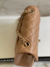 Load image into Gallery viewer, Chanel series 25 18S Collection Pearly Dark Beige Caviar Champagne Gold Hardware Mini Rectangular Flap Bag