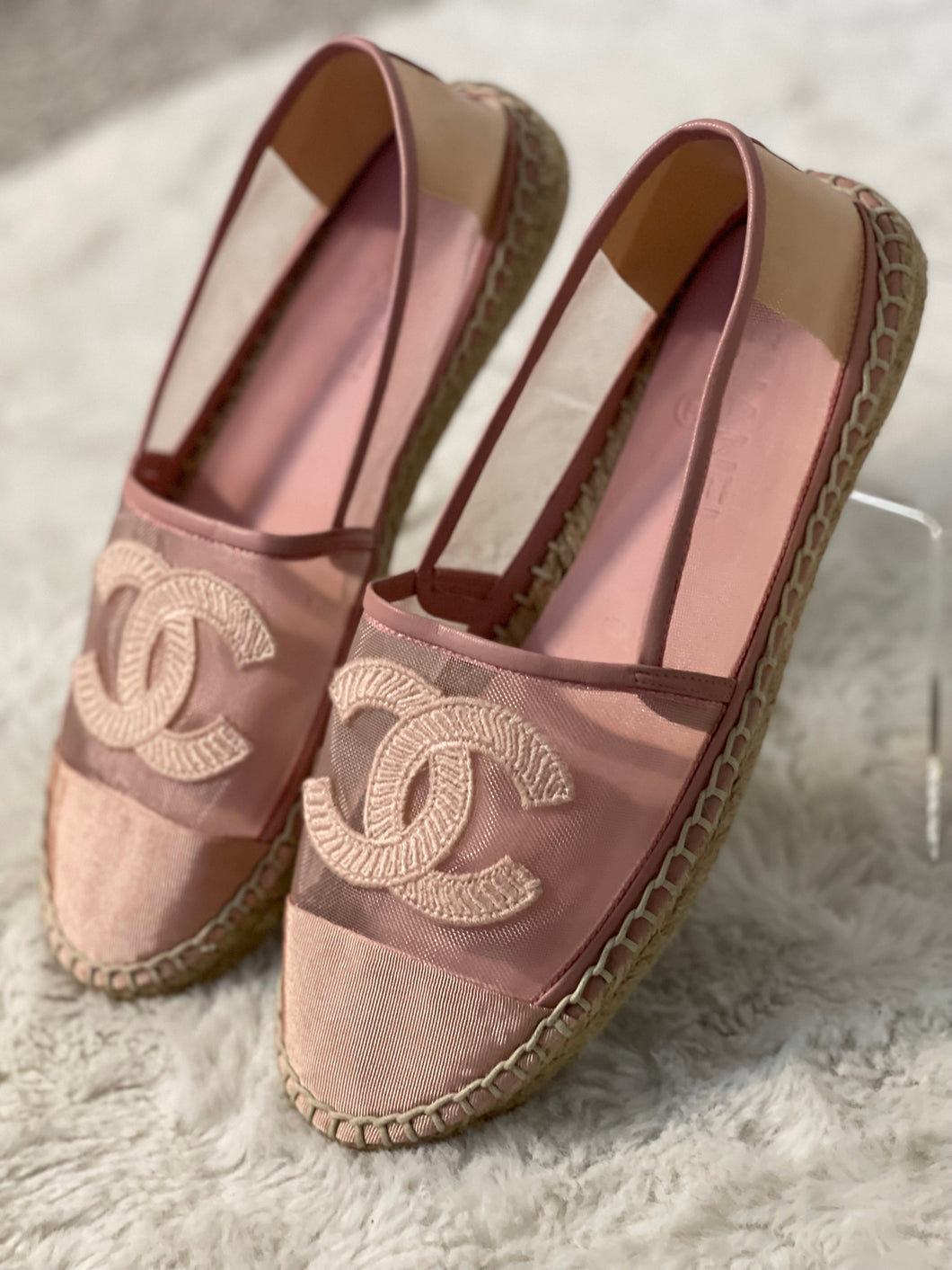 Chanel Pink Mesh Espadrilles from 19S collection size EU 39