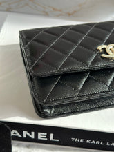 Load image into Gallery viewer, Chanel 22B Collection Black Caviar LGHW Classic Wallet on chain (WOC)