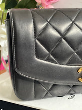 Load image into Gallery viewer, Chanel series 3 Black Lambskin 24K GHW Small Diana Flap Bag
