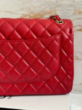 Load image into Gallery viewer, Chanel 19B Red Caviar LGHW Jumbo Timeless Classic Double Flap Bag